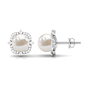 正規品・関税込み◆HEI◆FRESHWATER PEARL EARRING 6.5-7.0 mm AAA Pink to Peach Freshwater Pearl Stud Earrings